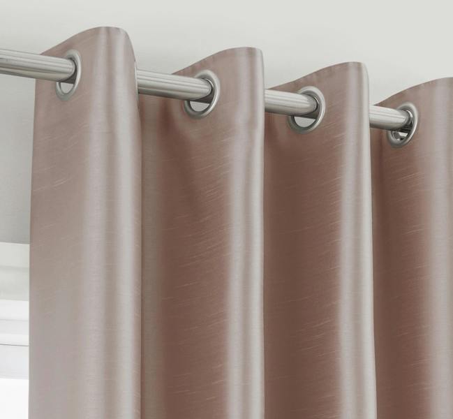 Intimates Elegant Window Treatment Ring Top Curtains in Faux Silk - Energy-Saving, Fully Lined, Ready-Made Drapes - 168cm x 137cm