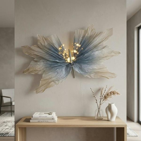 Garden Greatness Lunaria Aurora Blue LED Butterfly Wall Light