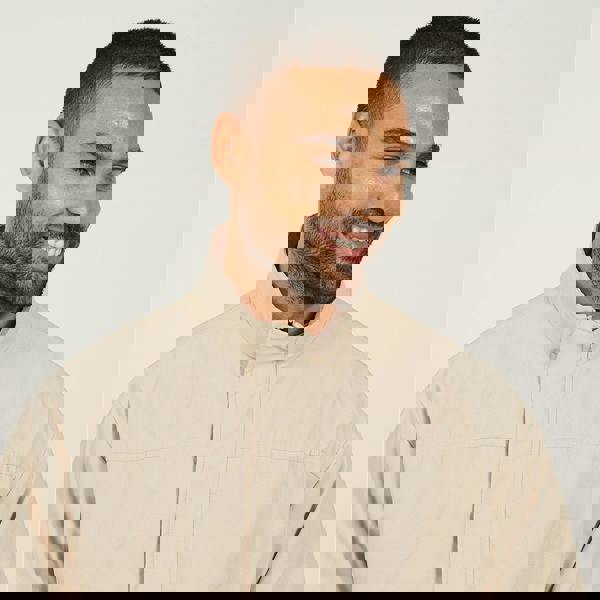 Brave Soul Stone Funnel Neck Oversized Jacket - Stone Image 4