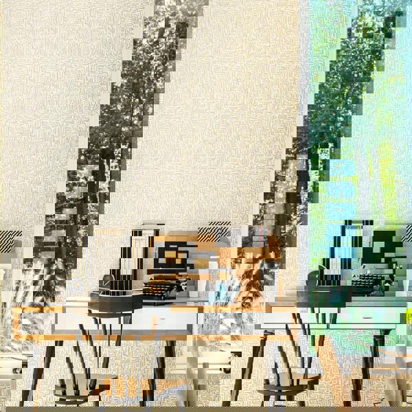 Hoopla Walls Maze Squiggle - Soft Straw 10m Wallpaper