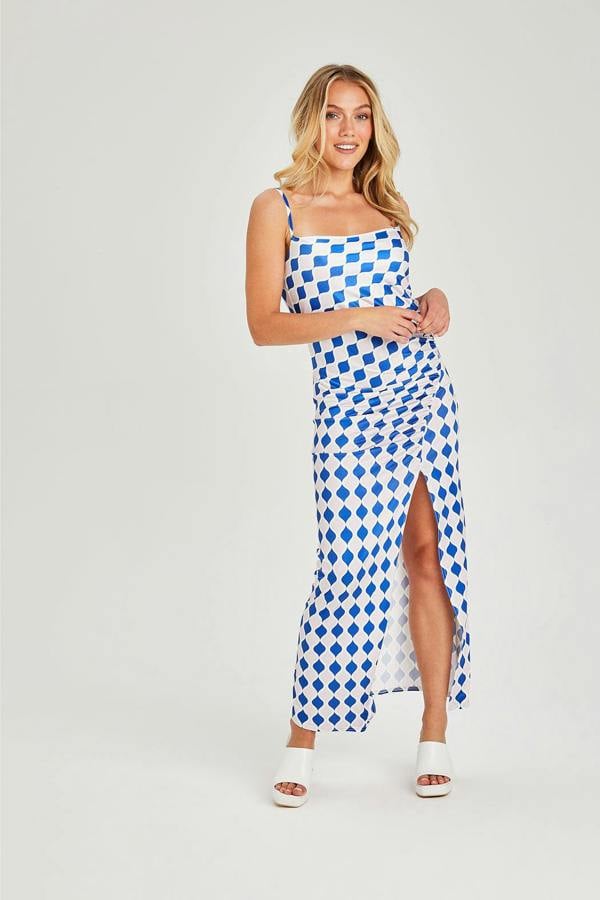 Urban Bliss Printed Ruched Midi Dress