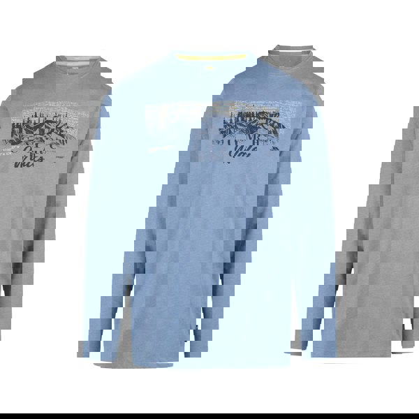 Trespass Mens Kulam Printed Long-Sleeved T-Shirt - Denim Blue Marl