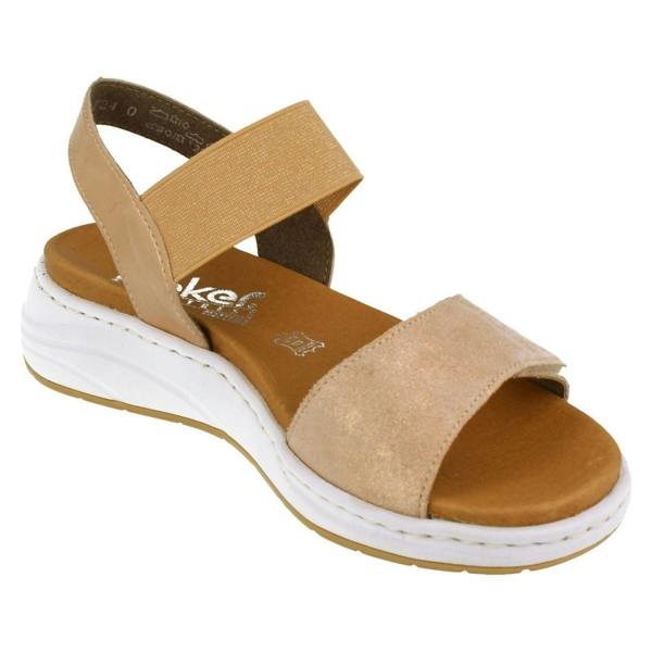 Rieker Ladies Rieker Wedge Heeled Strappy Sandals 64300