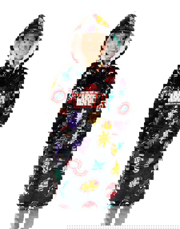 Marvel Boys Multicoloured Character Icons Blanket Hoodie (One Size)