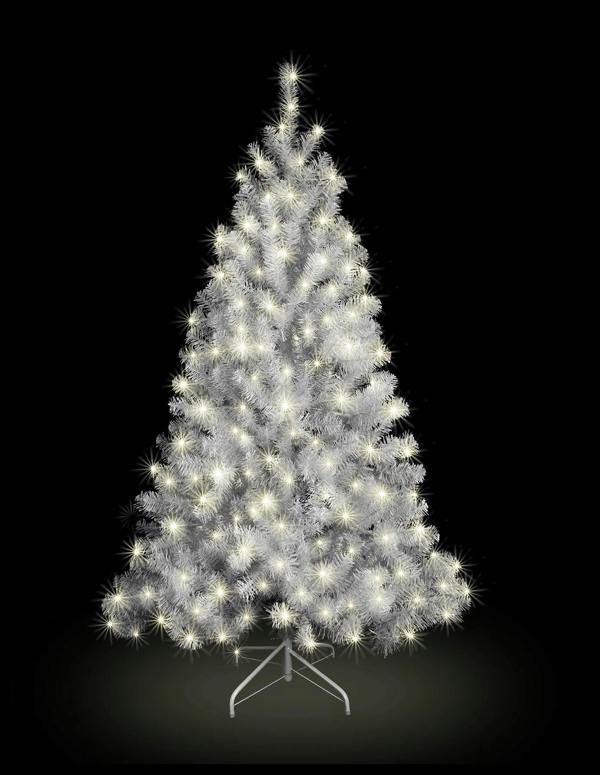 4ft to 12ft Pre-Lit White Alaskan Pine Christmas Trees with Warm White LEDs image 1