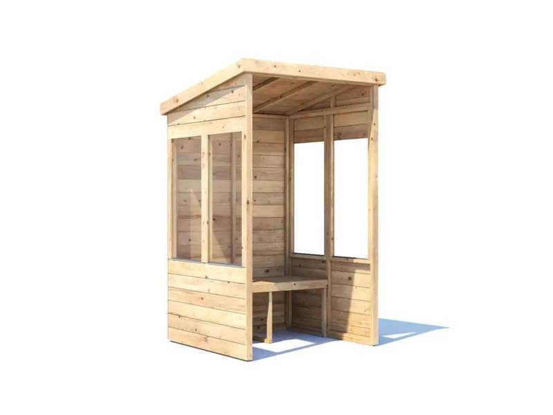 Dunster House Garden Arbour With Glazed Panels,  W1.2m x D1.2m / W4' x D4', Pressure Treated, Apocallipo