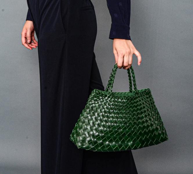 RIMINI Hand Woven Tote 'Adelina' - Green