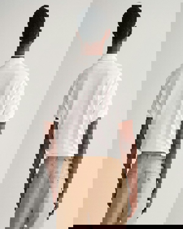 GANT Mens Regular Fit Short Sleeve Shield Logo Pique Polo NOS - 110 White