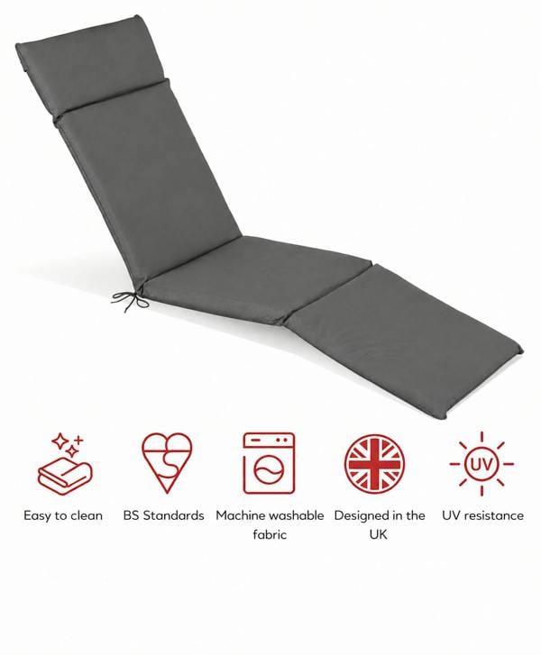 SP Range Steamer Pad Garden Cushion Grey The Garden Furniture Shop