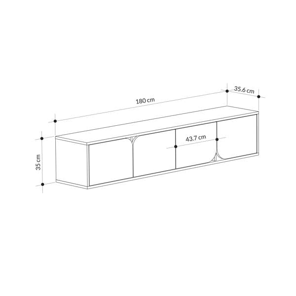 Decortie Spark Modern TV Unit Multimedia Centre with Storage Cabinet 180cm Width
