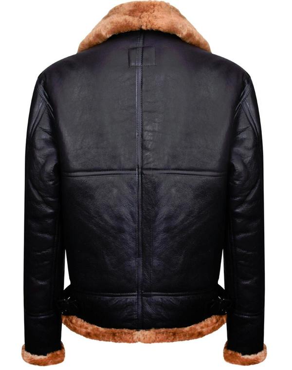 Infinity Leather Mens B3 Aviator Real Sheepskin Leather Flying Jacket-Oxford