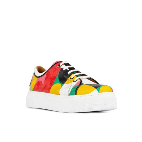 Embassy London Camila - Groovy - Women's white sole trainer in colourful Italian leather