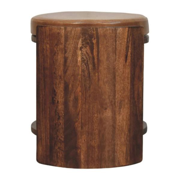 Artisan Furniture Solid Wood Savoy Leather Stool