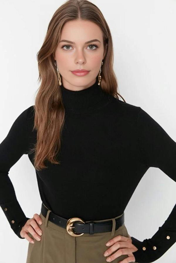 WOVCOR Mercerized Look Basic Knit Sweater