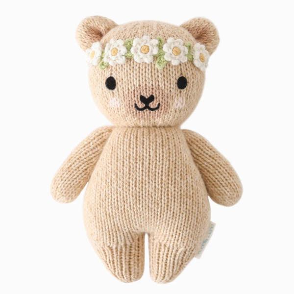 cuddle+kind - Baby Animal Collection - Honey Bear - Floral Crown - Ivory
