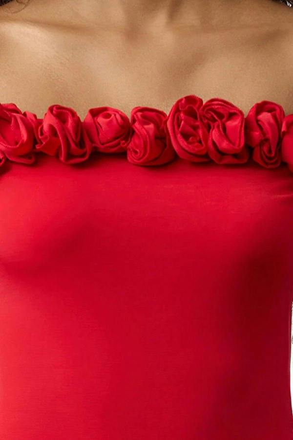WOVCOR Rose Detail Knitted Bodysuit