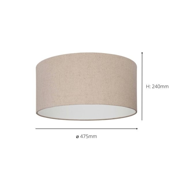 EGLO Feniglia Natural Linen Drum-Shaped Ceiling Light