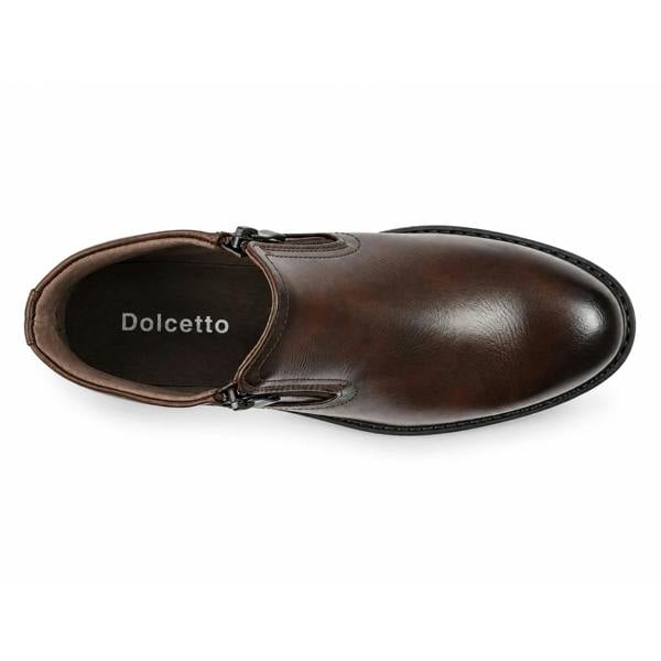 Dolcetto Men's Vegan Leather Side-Zip Casual Ankle Boots