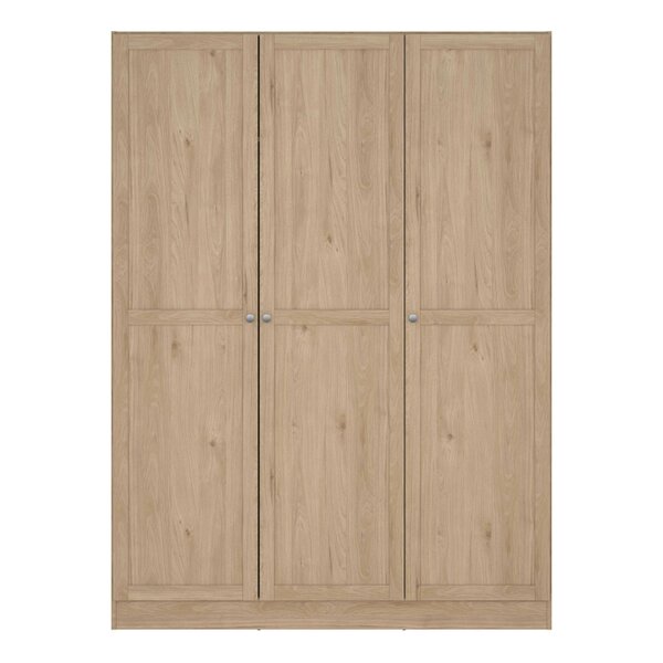 Wyld Haus Cherryfern Natural Oak Wood Wardrobe 3 Frame Doors