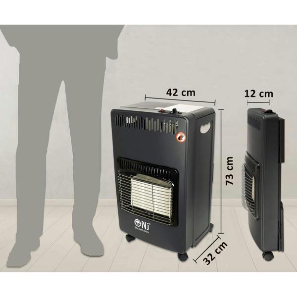 Portable heater with dimensions