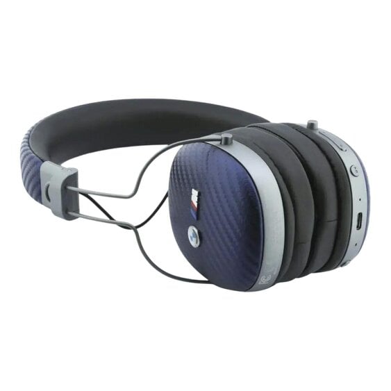 BMW Carbon Metal Logo ENC Bluetooth Wireless Headphones Navy Blue - BMBHPH072PLAV
