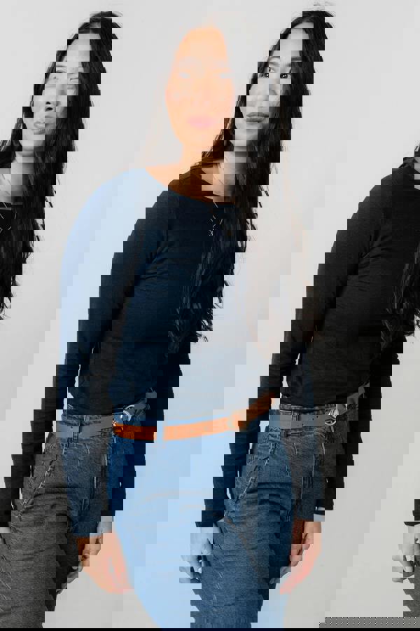 Lily & Me Monica Organic Cotton Jersey Top Navy