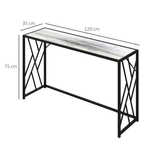 Wyld Haus Toli 120cm Metal And Wooden Grey Industrial Console Table