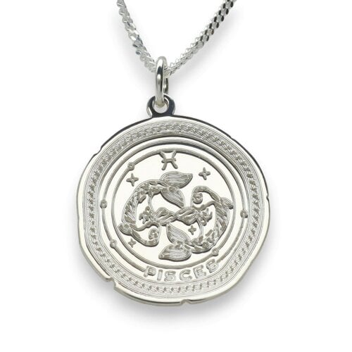 Christopher James of London Sterling Silver Zodiac Necklace Engraved Star Sign Pendant with Optional Engraving