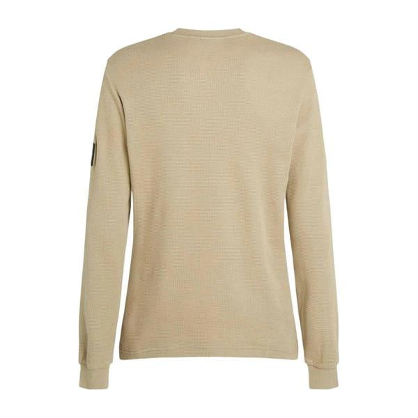 Calvin Klein Mens Waffle Long-Sleeved Top - Khaki - 