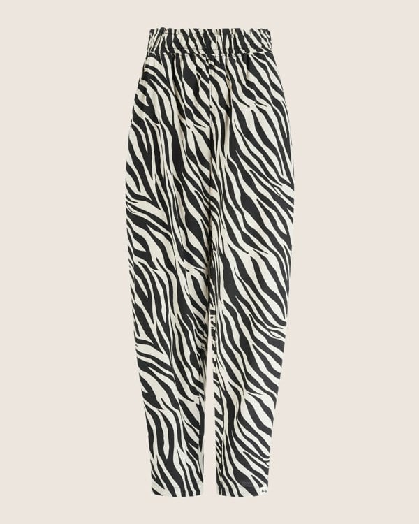 Kate Multicolour Zebra Streak Print Barrel Leg Trousers - image 3