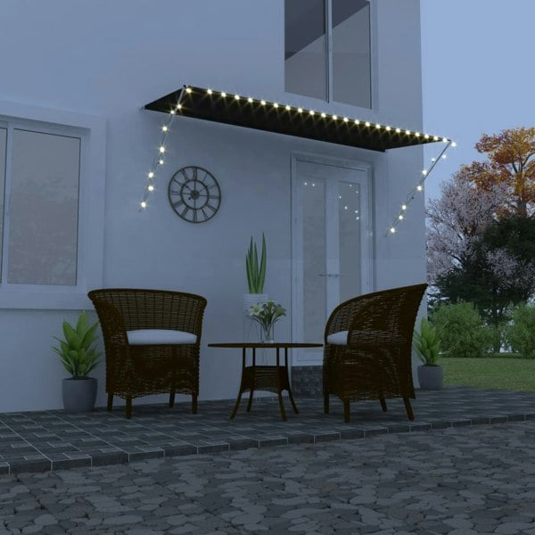 Berkfield Retractable Awning with LED 350x150 cm Anthracite