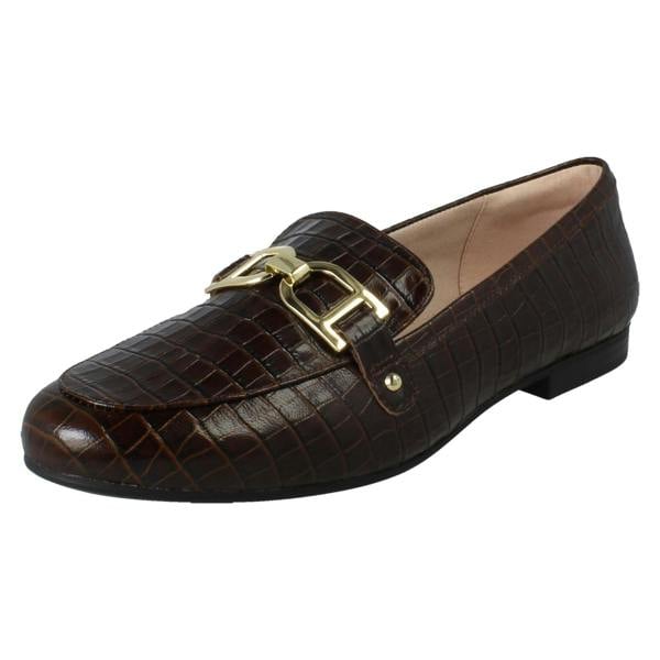 Clarks Ladies Clarks Leather Loafers Tamna Trim
