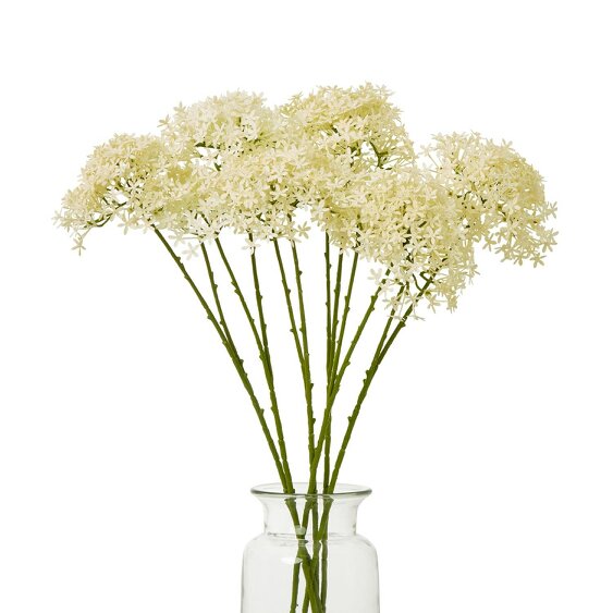 Wyld Haus Set of 3 Artificial Flowers Cream Crown Hydrangea Stems