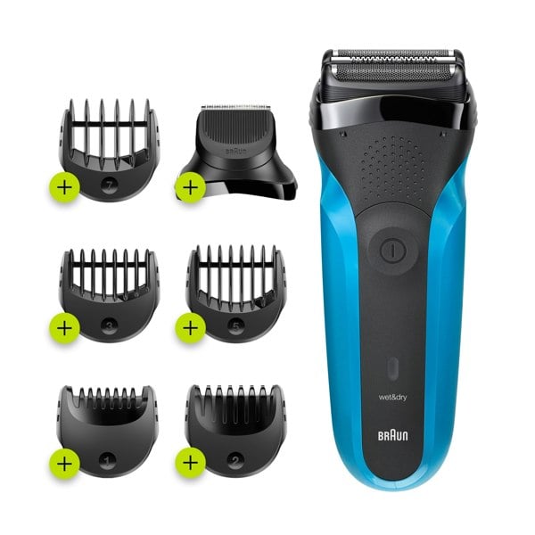 Braun Series 3 Shave & Style 310BT Electric Shaver, Wet & Dry Razor for Men - Black/Blue