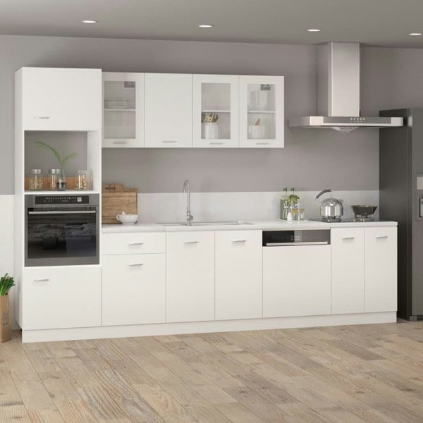 Berkfield Hanging Glass Cabinet White 40x31x60 cm Engineered Wood