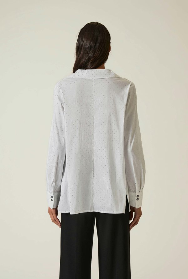 James Lakeland Embellished White Cotton Shirt