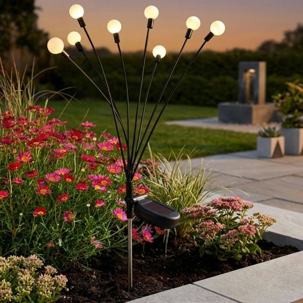 Garden Greatness 8-Stem GloGlobes Swaying Solar Stake Light