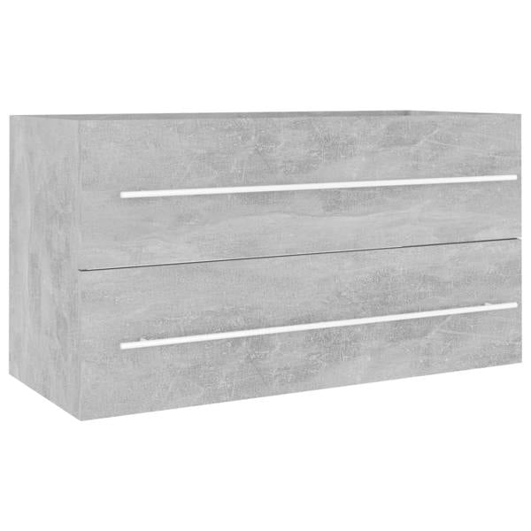 Berkfield 2 Piece Bathroom Furniture Set Concrete Grey Engineered Wood
