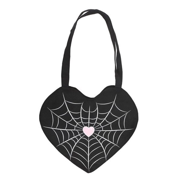Serano Spiderweb Heart Satin Tote Bag