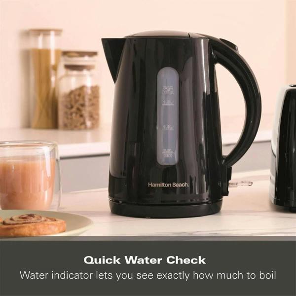 Hamilton Beach Essentials 1.7L Rapid Boil Kettle - Black - Hamilton Beach UK