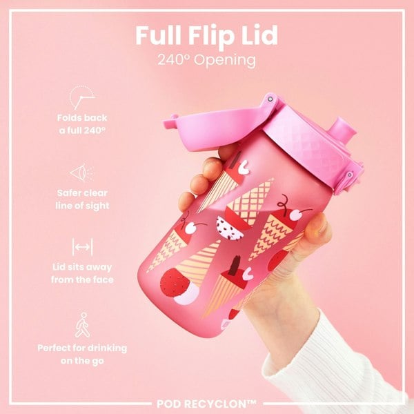 ION8 Leak Proof Kids Water Bottle, Recyclon, Ice Creams, 350ml (12oz)