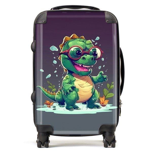 Warren Reed Happy Dino In A Puddle Suitcase