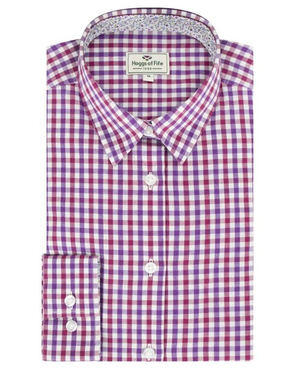 Hoggs of Fife Becky Check Blouse - Violet/Cerise