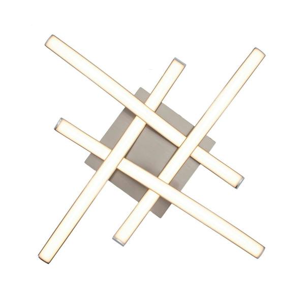 Modern LED Ceiling Lighting Fitting in Brushed Nickel with 4 Strips Image 3