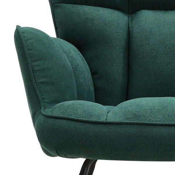3ft Patchwork Upholstered Rocking Chair with Wooden Skates Rocking Chairs Living and Home
