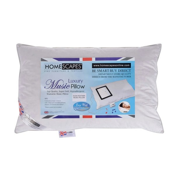HOMESCAPES Duck Feather Music Pillow With Speaker