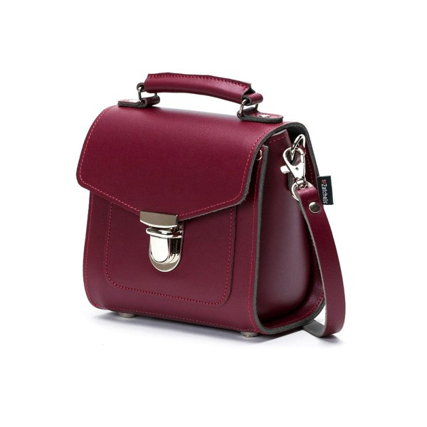 Zatchels Handmade Leather Sugarcube Handbag - Oxblood