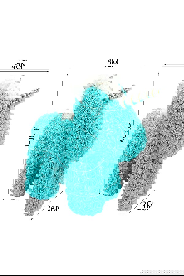Living and Home 36cm Blue Rose Unicorn Gift with Gift Box & LED Light Valentines Wedding Anniversary Birthday Gifts for Her