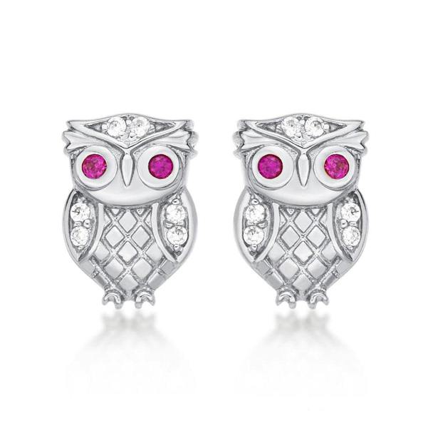 925 Sterling Silver Owl Stud Earrings for Women - namana.london