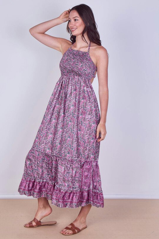 Boho Paisley Halterneck Maxi Dress